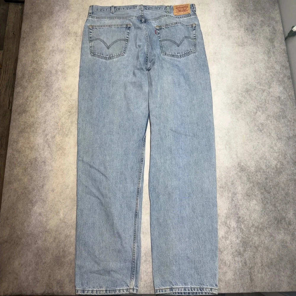 VTG Levis 550 Relaxed Fit Mens 40x38 Light Wash High Rise Tapered Leg Jeans